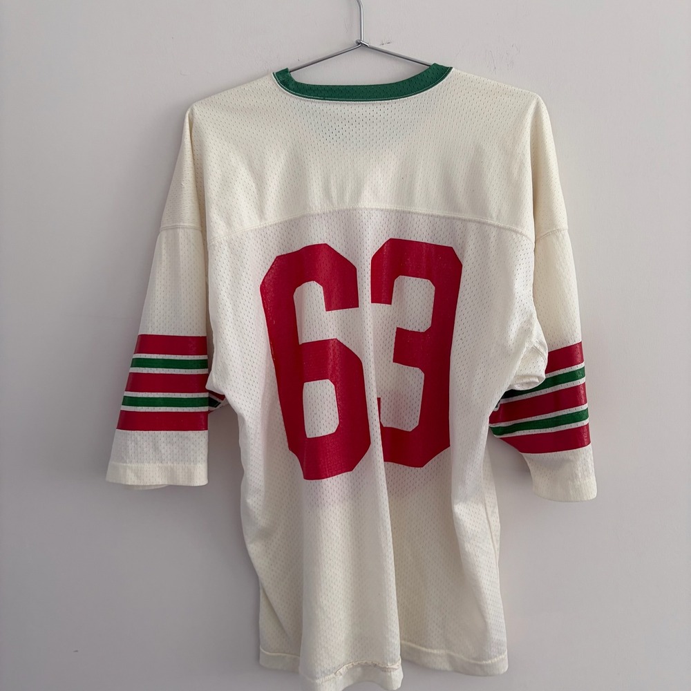 Vintage Champion Cavaliers 63 Mesh Jersey White Red Green Mens Size Large - Picture 3 of 5